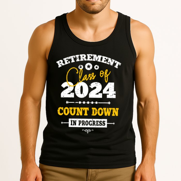Retirement Class Of 2024 Count Down Funny Retiring Teacher Tank Top