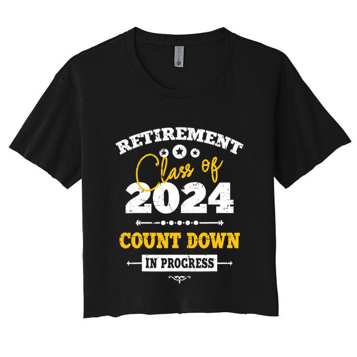 Retirement Class Of 2024 Count Down Funny Retiring Teacher Crop Top