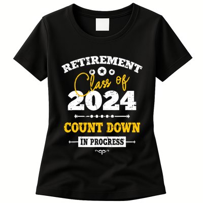 Retirement Class Of 2024 Count Down Funny Retiring Teacher Womens T-Shirt