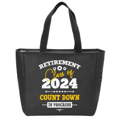 Retirement Class Of 2024 Count Down Funny Retiring Teacher Zip Tote Bag