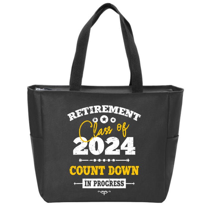 Retirement Class Of 2024 Count Down Funny Retiring Teacher Zip Tote Bag