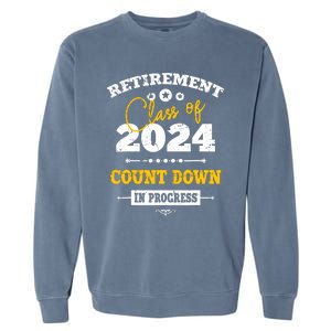 Retirement Class Of 2024 Count Down Funny Retiring Teacher Garment-Dyed Sweatshirt