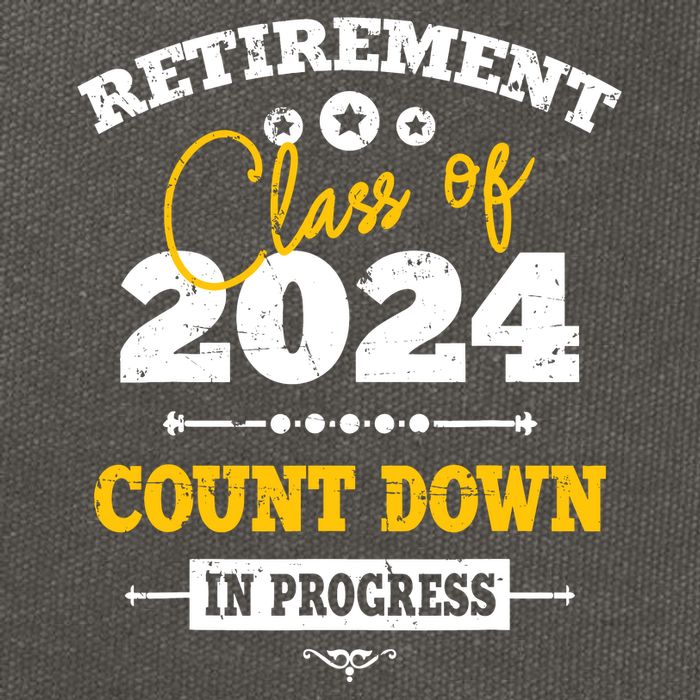 Retirement Class Of 2024 Count Down Funny Retiring Teacher Cotton Canvas Backpack