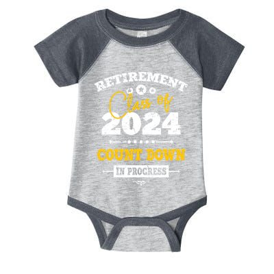 Retirement Class Of 2024 Count Down Funny Retiring Teacher Infant Baby Jersey Bodysuit