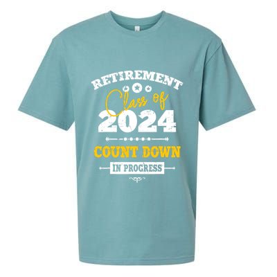 Retirement Class Of 2024 Count Down Funny Retiring Teacher Sueded Cloud Jersey T-Shirt