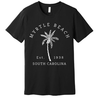 Retro Cool Original Myrtle Beach SC Palm Tree Novelty Premium T-Shirt