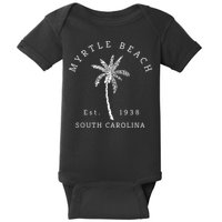 Retro Cool Original Myrtle Beach SC Palm Tree Novelty Baby Bodysuit