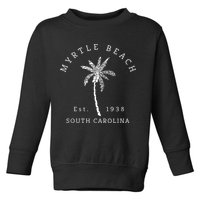 Retro Cool Original Myrtle Beach SC Palm Tree Novelty Toddler Sweatshirt