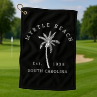 Retro Cool Original Myrtle Beach SC Palm Tree Novelty Golf Towel