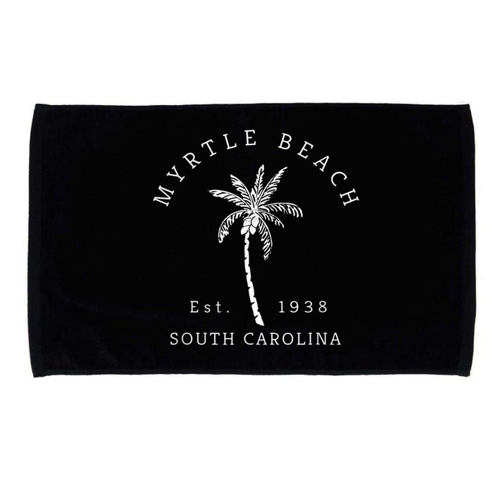 Retro Cool Original Myrtle Beach SC Palm Tree Novelty Microfiber Hand Towel