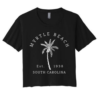 Retro Cool Original Myrtle Beach SC Palm Tree Novelty Crop Top