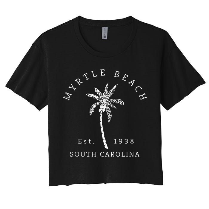 Retro Cool Original Myrtle Beach SC Palm Tree Novelty Crop Top