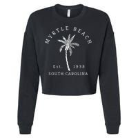 Retro Cool Original Myrtle Beach SC Palm Tree Novelty Cropped Pullover Crew
