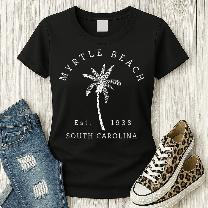 Retro Cool Original Myrtle Beach SC Palm Tree Novelty Womens T-Shirt