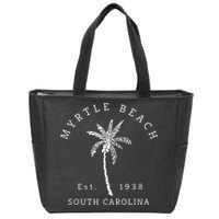 Retro Cool Original Myrtle Beach SC Palm Tree Novelty Zip Tote Bag