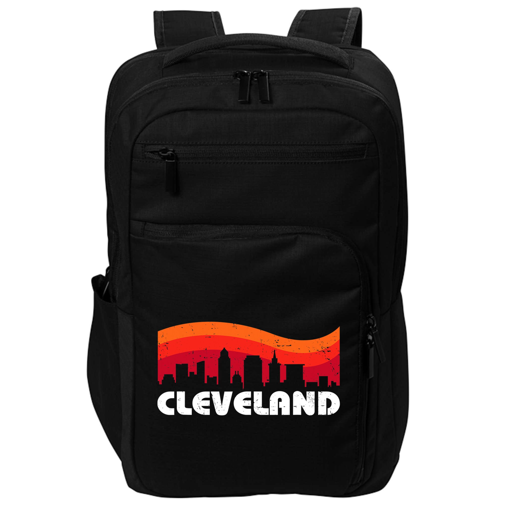 Retro Cleveland Ohio City Skyline vintage CLE souvenir Impact Tech Backpack