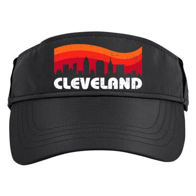 Retro Cleveland Ohio City Skyline vintage CLE souvenir Adult Drive Performance Visor