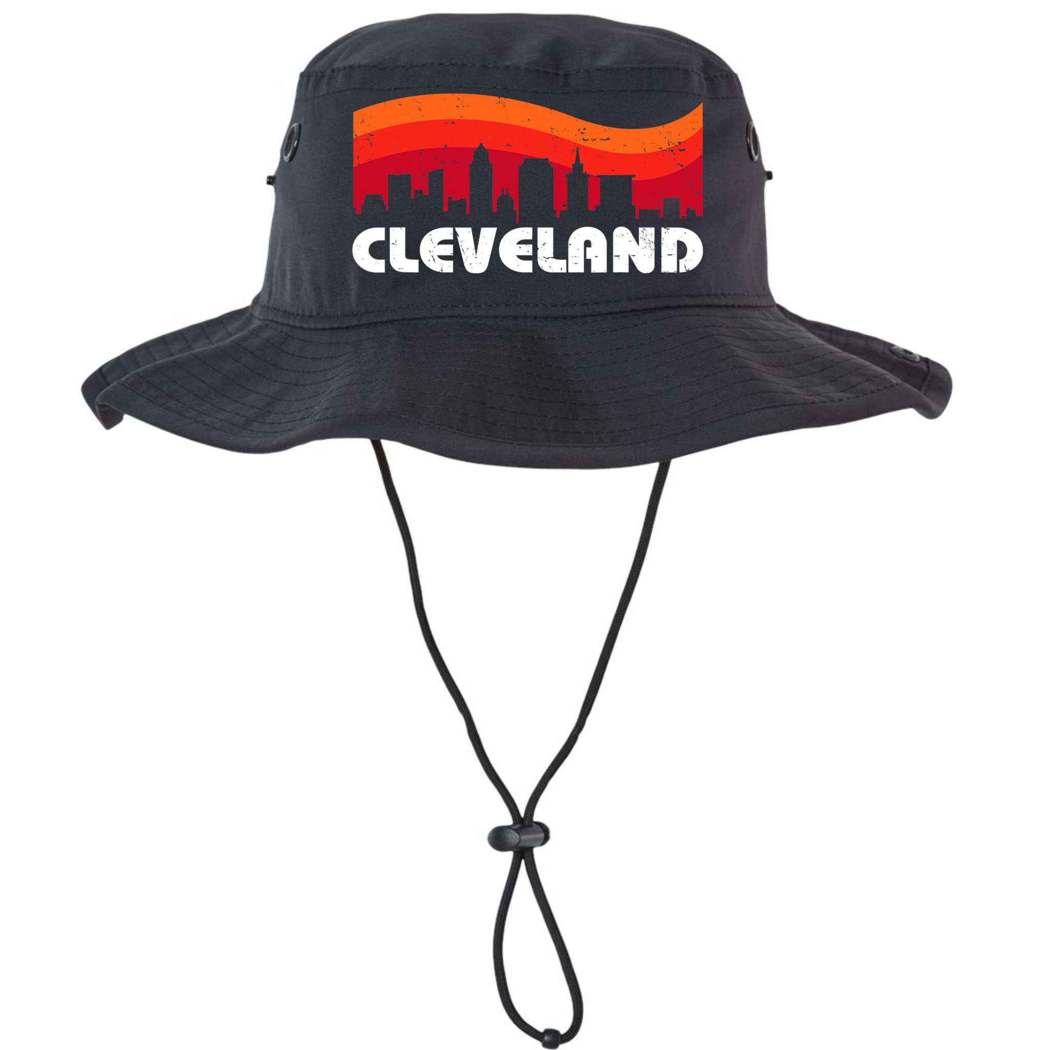 Retro Cleveland Ohio City Skyline vintage CLE souvenir Bucket Hat
