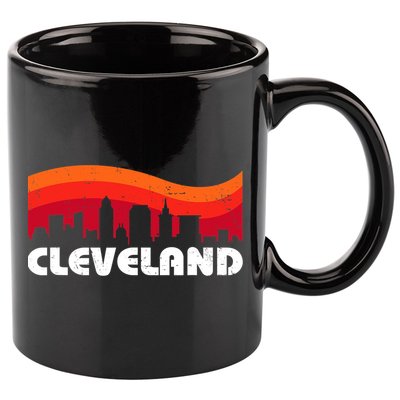 Retro Cleveland Ohio City Skyline vintage CLE souvenir 11oz C Handle Ceramic Mug