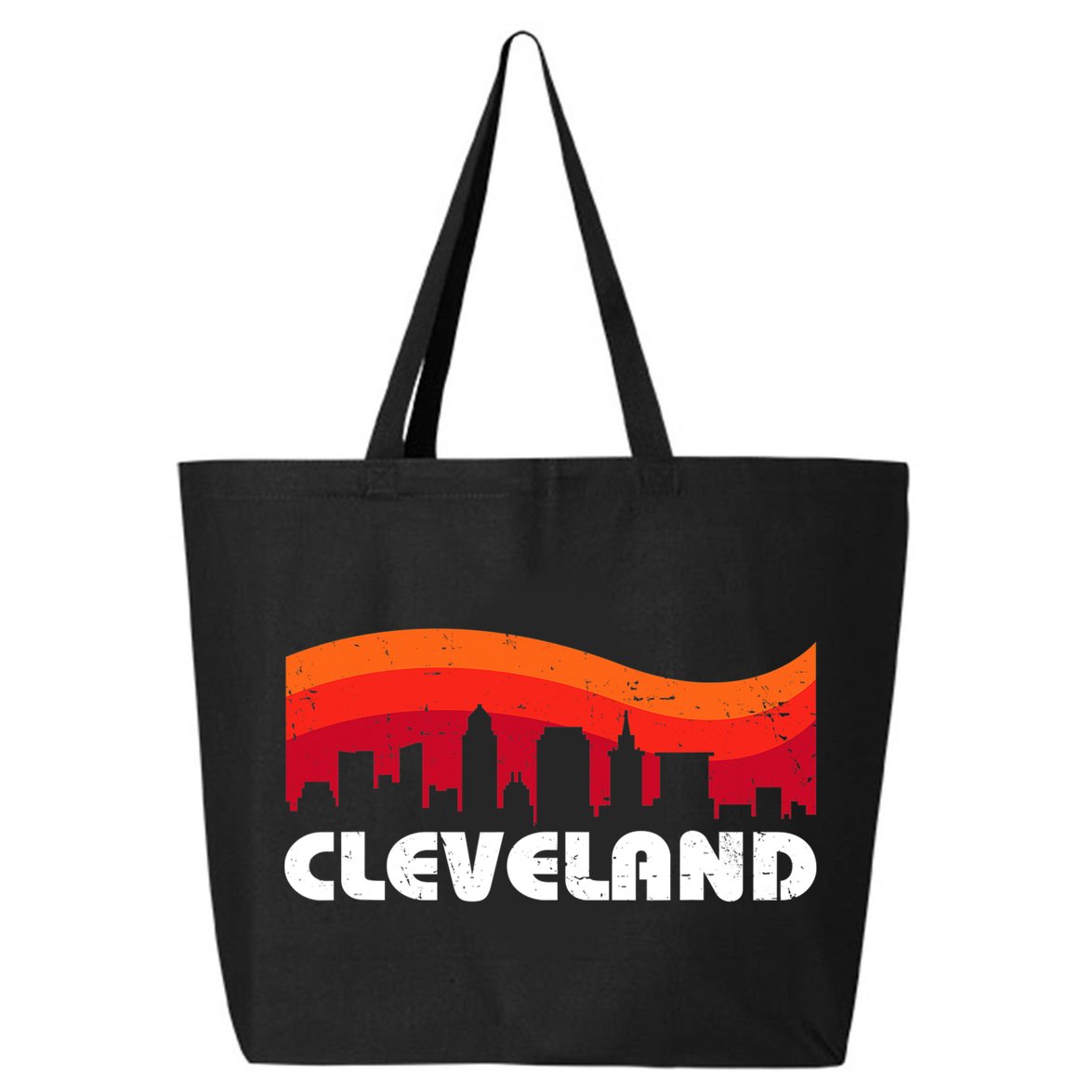 Retro Cleveland Ohio City Skyline vintage CLE souvenir 25L Jumbo Tote