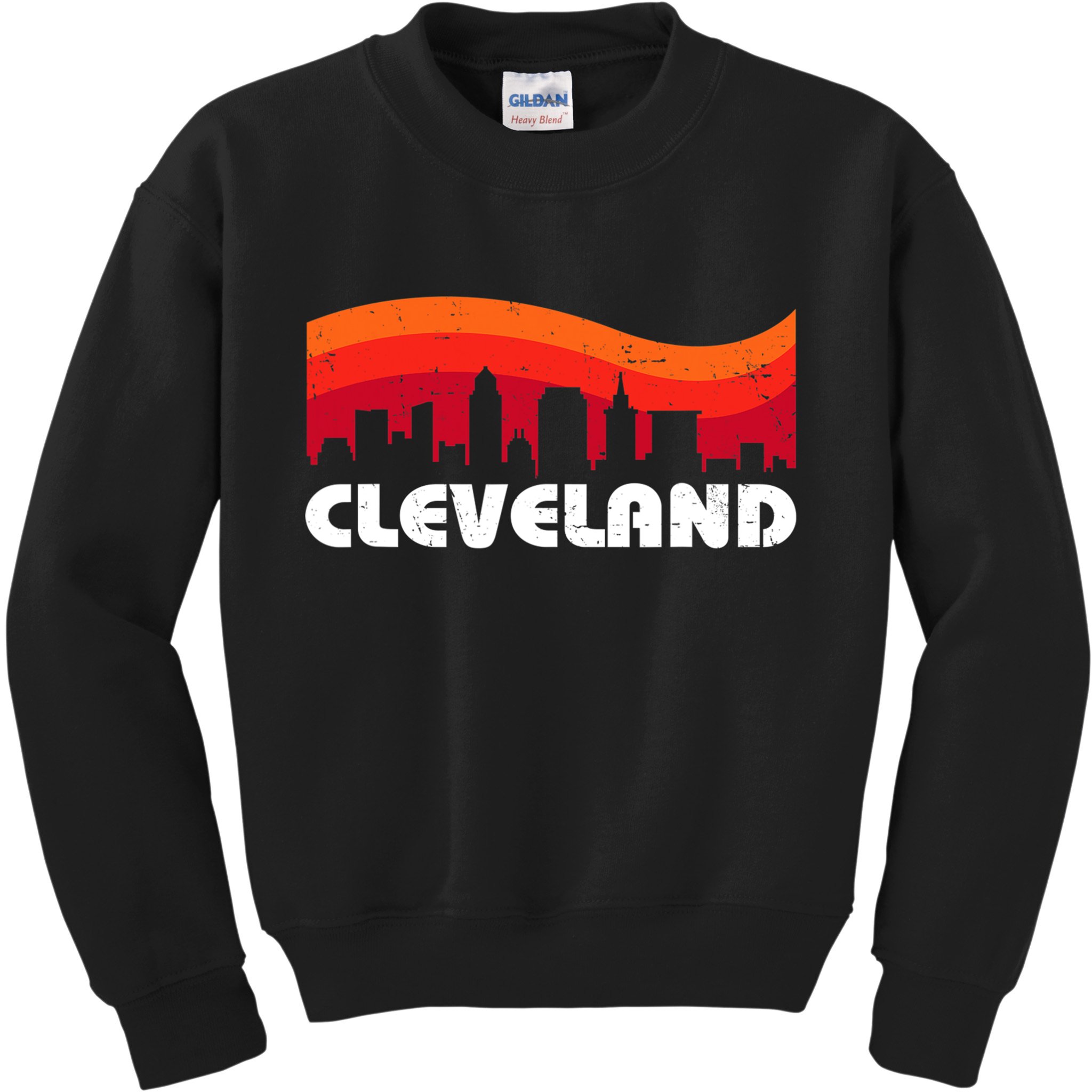 Retro Cleveland Ohio City Skyline vintage CLE souvenir Kids Sweatshirt