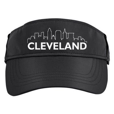 Retro Cleveland Ohio City Skyline Vintage CLE Souvenir Adult Drive Performance Visor