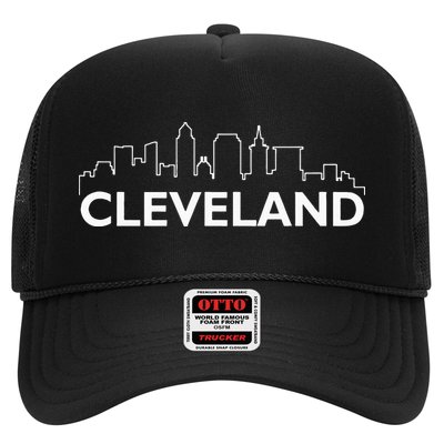 Retro Cleveland Ohio City Skyline Vintage CLE Souvenir Trucker Hat