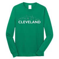 Retro Cleveland Ohio City Skyline Vintage CLE Souvenir Long Sleeve Shirt