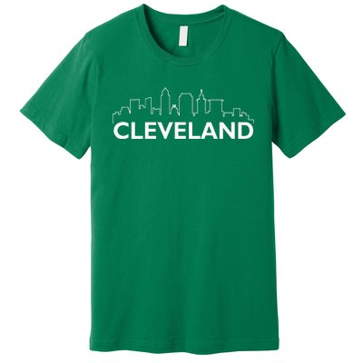 Retro Cleveland Ohio City Skyline Vintage CLE Souvenir Premium T-Shirt