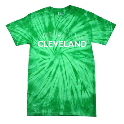 Retro Cleveland Ohio City Skyline Vintage CLE Souvenir Tie-Dye T-Shirt