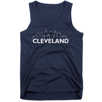 Retro Cleveland Ohio City Skyline Vintage CLE Souvenir Tank Top