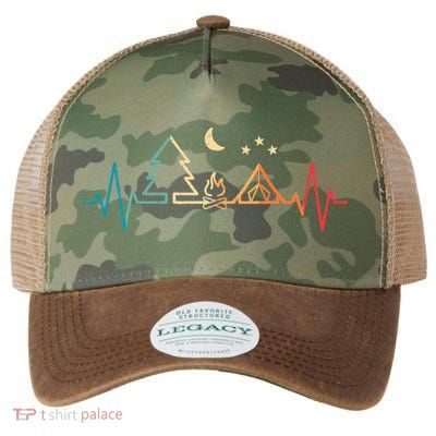 Retro Camping Outdoor Heartbeat Nature Camper Hiking Legacy Tie Dye Trucker Hat