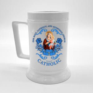 Roman Catholic One Holy Apostolic Virgin Mary Gift Beer Stein