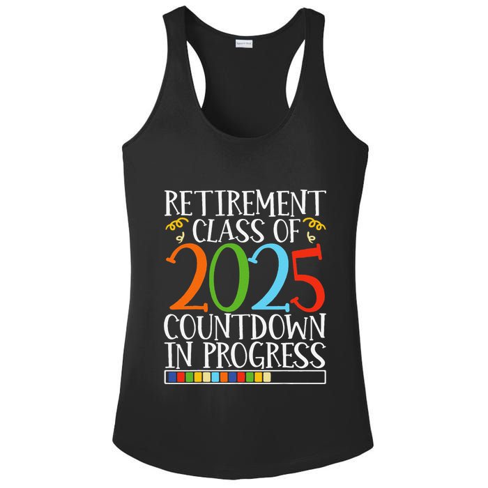Retirement Class Of 2025 Countdown In Progress Fun Retire Ladies PosiCharge Competitor Racerback Tank