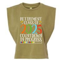 Retirement Class Of 2025 Countdown In Progress Fun Retire Garment-Dyed Women's Muscle Tee