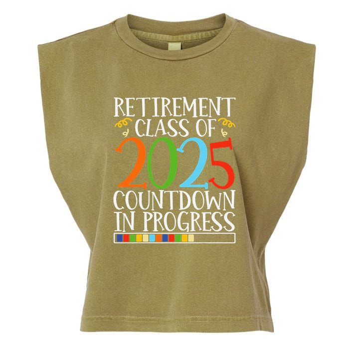 Retirement Class Of 2025 Countdown In Progress Fun Retire Garment-Dyed Women's Muscle Tee