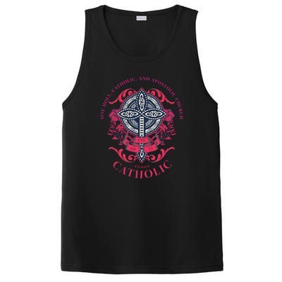 Roman Catholic One Holy Apostolic Cross Gift PosiCharge Competitor Tank