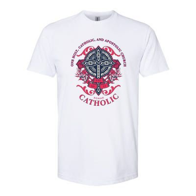 Roman Catholic One Holy Apostolic Cross Gift Softstyle® CVC T-Shirt