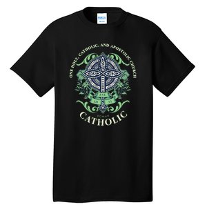 Roman Catholic One Holy Apostolic Cross Gift Tall T-Shirt