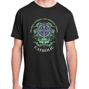 Roman Catholic One Holy Apostolic Cross Gift Adult ChromaSoft Performance T-Shirt