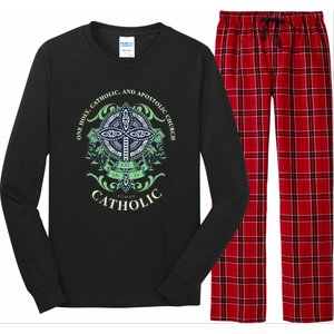 Roman Catholic One Holy Apostolic Cross Gift Long Sleeve Pajama Set