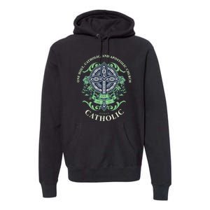 Roman Catholic One Holy Apostolic Cross Gift Premium Hoodie