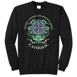 Roman Catholic One Holy Apostolic Cross Gift Tall Sweatshirt