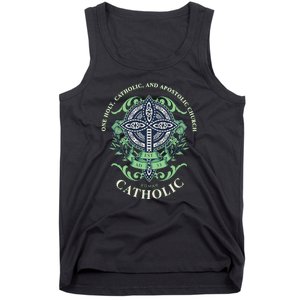 Roman Catholic One Holy Apostolic Cross Gift Tank Top