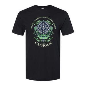 Roman Catholic One Holy Apostolic Cross Gift Softstyle CVC T-Shirt