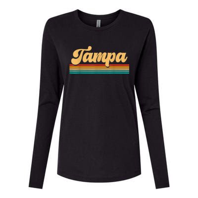 Retro City Of Tampa Florida Womens Cotton Relaxed Long Sleeve T-Shirt