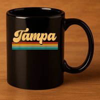 Retro City Of Tampa Florida 11oz C Handle Ceramic Mug