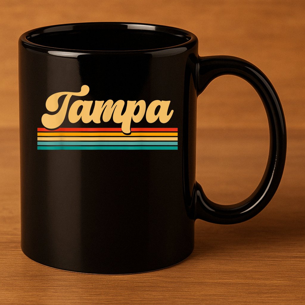 Retro City Of Tampa Florida 11oz C Handle Ceramic Mug