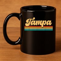 Retro City Of Tampa Florida 11oz C Handle Ceramic Mug
