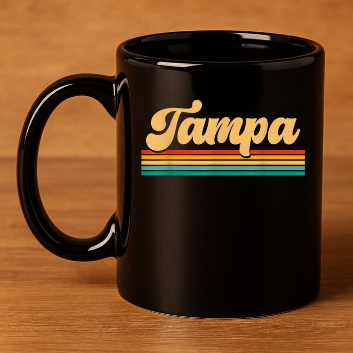 Retro City Of Tampa Florida 11oz C Handle Ceramic Mug